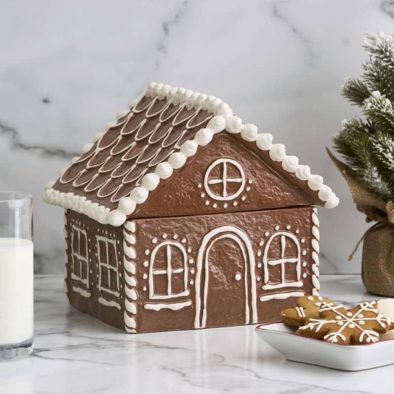 Gingerbread House Stoneware Cookie Jar