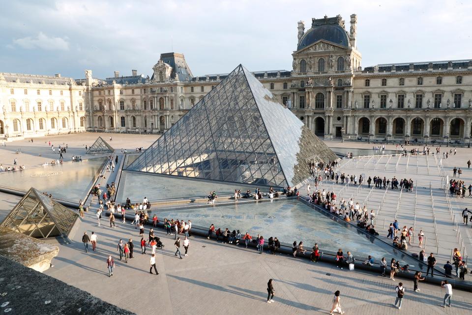 The "Pyramide du Louvre" in Paris, France.