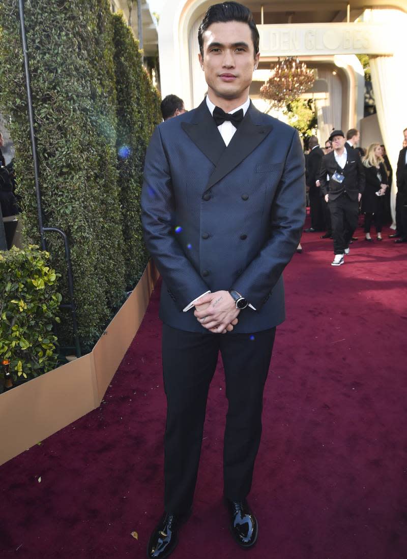 Charles Melton at the 2024 Golden Globes.