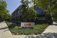 FILE - The headquarters of Live Nation is shown June 29, 2020, in Beverly Hills, Calif. The Justice Department was expected to file a sweeping antitrust lawsuit against Ticketmaster and its parent company, Live Nation Entertainment, on Thursday, May 23, 2024. (AP Photo/Mark J. Terrill, File)