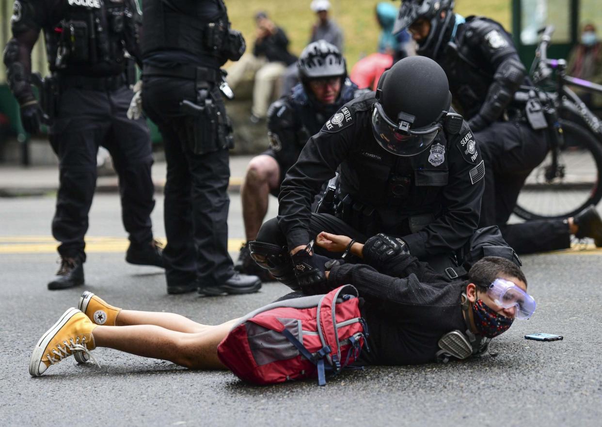 The Seattle protest site was cleared by police earlier this month (Zuma Wire/Rex)