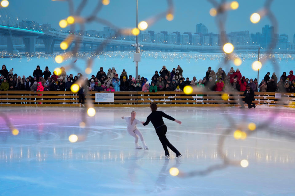 Ice skating.