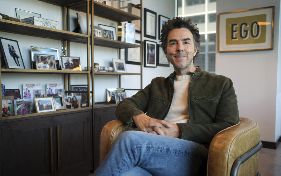 Producer-director Shawn Levy poses for a portrait in his office, Thursday, Oct. 12, 2023, in West Hollywood, Calif., to promote his limited-series "All the Light We Cannot See" based on the best-selling novel. (AP Photo/Chris Pizzello)