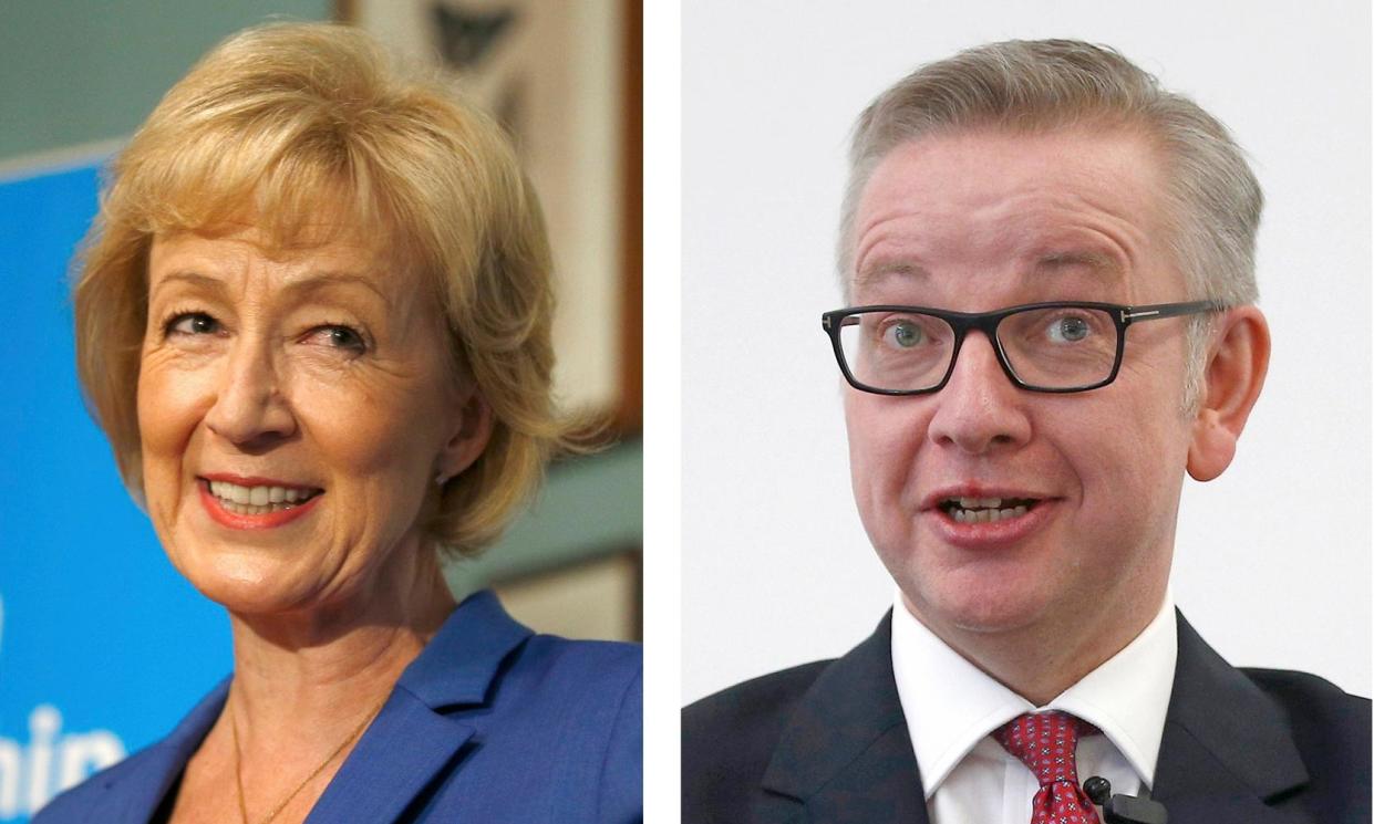 <span>Andrea Leadsom and Michael Gove in 2016, when they both stood for the Conservative party leadership.</span><span>Photograph: Reuters</span>