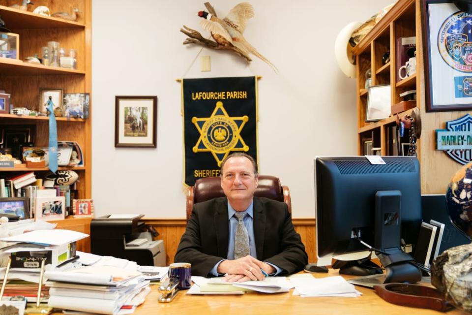 <div class="inline-image__caption"><p>Sheriff Webre at his office at Lafourche Parish Sheriff’s Office in Thibodaux, Louisiana on February 20, 2020.</p></div> <div class="inline-image__credit">Annie Flanagan for The Trace</div>