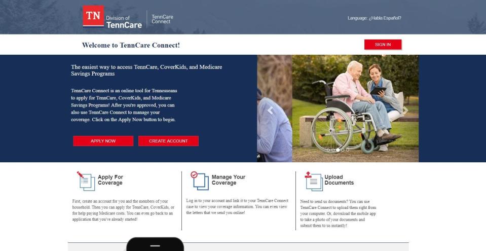 The TennCare Connect web portal, part of a, $400 million TennCare application system, launched in March 2019.