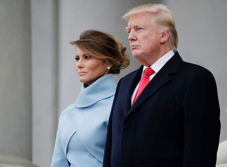 The new first couple at the 58th Presidential Inauguration on Capitol Hill. (Photo: John Angelillo-Pool/Getty Images)