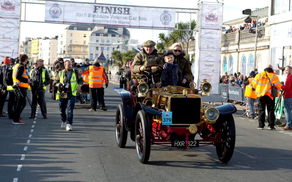 car runs races brighton Genevieve film british bfi nostalgia - Michael Cole