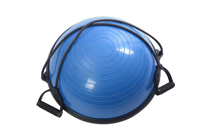 Zimtown Ktaxon Fitness Blue Yoga Stability Balance Trainer Ball with Resistance Bands