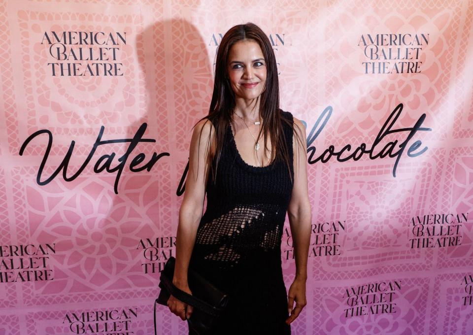 us actress katie holmes attends the 2023 american ballet theatres summer season opening night performance of like water for chocolate at the metropolitan opera house on june 22, 2023 in new york city photo by kena betancur afp photo by kena betancurafp via getty images