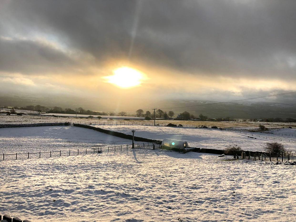 Snow in Pendle, Lancashire: Laura Rooney/Twitter/PA Wire