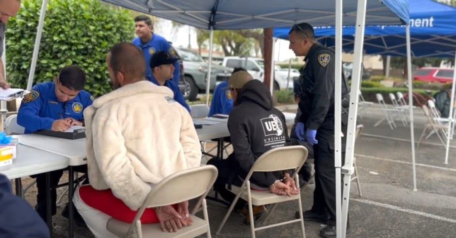 Police arrested 104 people during an undercover multi-day drug bust operation in Riverside County. (Riverside Police Department)