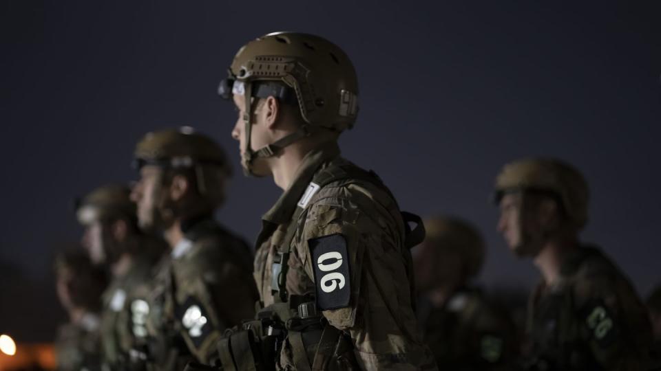 Special Warfare Training Wing trainees await instructions during the Assessment and Selection Course at Joint Base San Antonio-Lackland, Texas. (Nicholas J. De La Pena/Air Force)