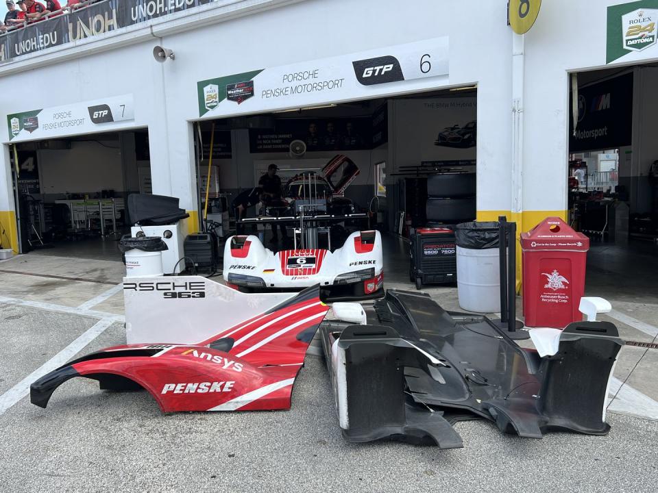 repairs in the porsche penske gtp garage