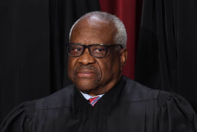 Supreme Court Justice Clarence Thomas poses for the official photo at the Supreme Court in Washington, D.C., on Oct. 7, 2022.