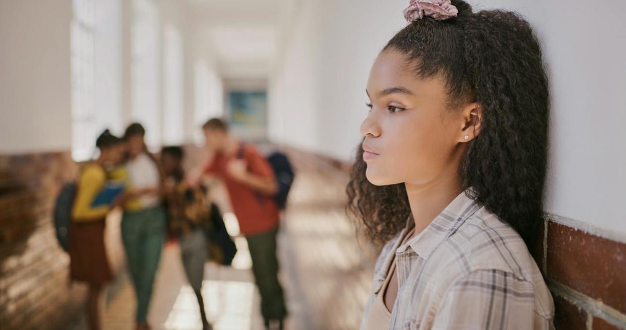 Spreading rumors about others is one form of bullying. <a href="https://www.gettyimages.com/detail/photo/young-sad-teenage-girl-feeling-lonely-and-excluded-royalty-free-image/1413738081?phrase=bullying+school&adppopup=true" rel="nofollow noopener" target="_blank" data-ylk="slk:LumiNola/E+ via Getty Images;elm:context_link;itc:0;sec:content-canvas" class="link ">LumiNola/E+ via Getty Images</a>