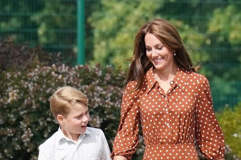 Prince George, Princess Charlotte and Prince Louis, accompanied by their parents the Duke and Duchess of Cambridge, arrive for a settling in afternoon at Lambrook School, near Ascot in Berkshire.