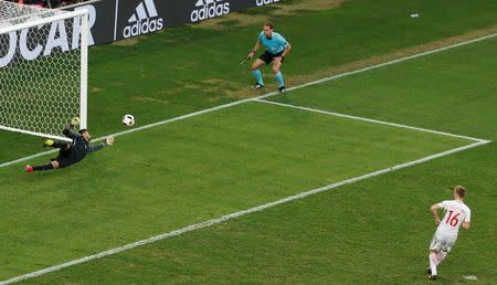 Football Soccer - Poland v Portugal - EURO 2016 - Quarter Final - Stade Velodrome, Marseille, France - 30/6/16 - Poland's Jakub Blaszczykowski fails to score a penalty goal. REUTERS/Eric Gaillard