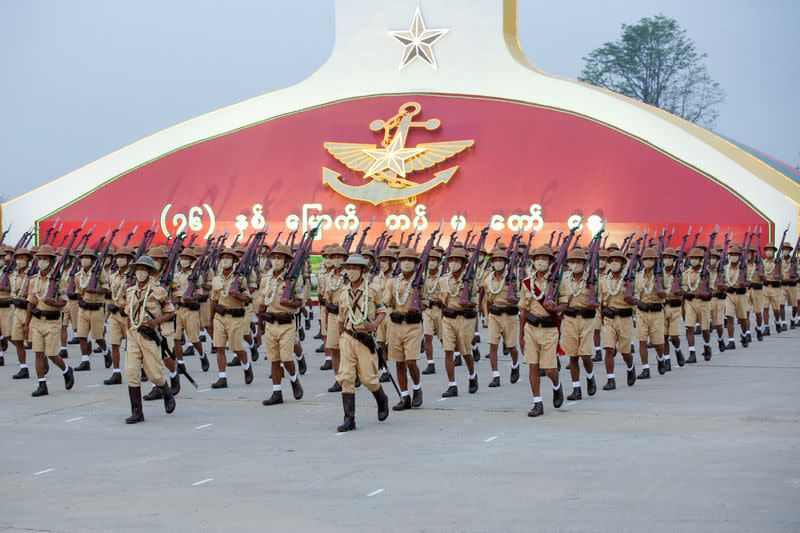 FILE PHOTO: Myanmar celebrates 76th anniversary of the founding of its national army