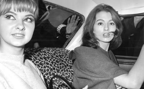 Christine Keeler, right, and Marylin ( Mandy ) Rice-Davies, left, two of the principal witnesses in the vice charges case against osteopath Dr. Stephen Ward, - Credit: (AP-PHOTO/FILE)/(AP-PHOTO/FILE)