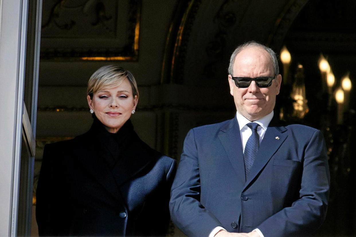 Albert II et sa femme Charlene à Monaco le 27 janvier 2024.    - Credit:POOL MONACO/SIPA