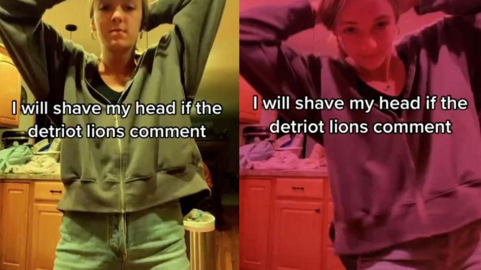 detroit lions shaved head tiktok