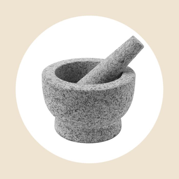 <a href="https://www.amazon.com/ChefSofi-Mortar-Pestle-Set-Anti-Scratch/dp/B01HXWT40E/?tag=tohmke-20" rel="nofollow noopener" target="_blank" data-ylk="slk:Mortar and Pestle;elm:context_link;itc:0;sec:content-canvas" class="link rapid-noclick-resp">Mortar and Pestle</a>