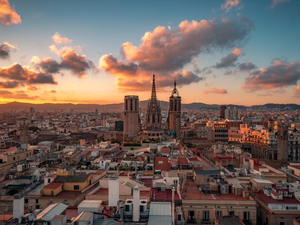 The Cathedral of the Holy Cross and Saint Eulalia in Barcelona, Spain.