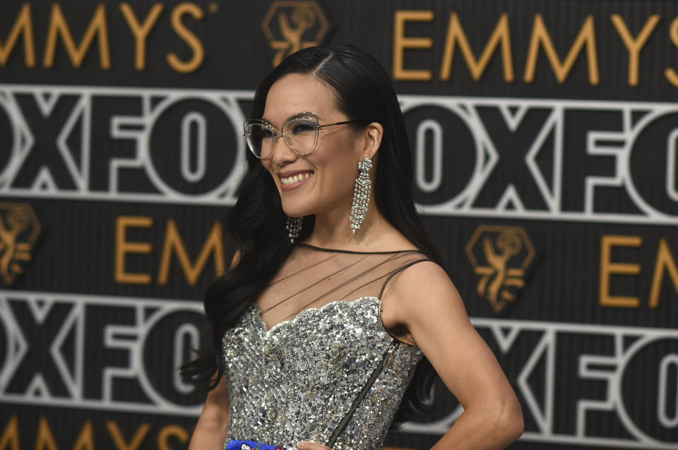 Ali Wong arrives at the 75th Primetime Emmy Awards on Monday, Jan. 15, 2024, at the Peacock Theatre in Los Angeles. (Photo by Richard Shotwell/Invision/AP)