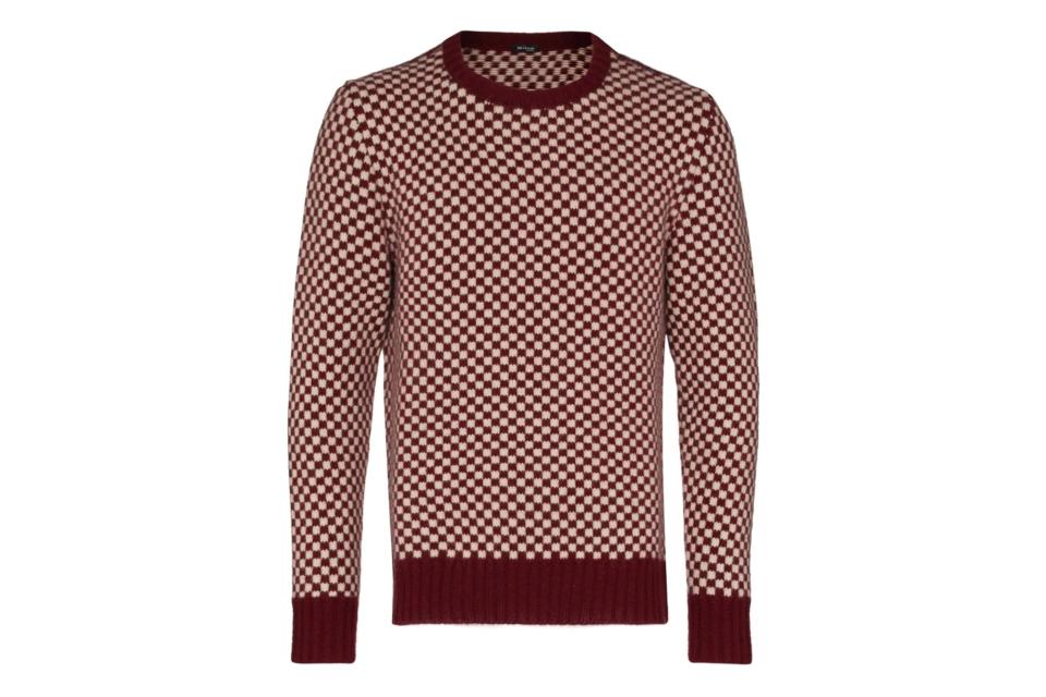 Kiton check-pattern cashmere jumper