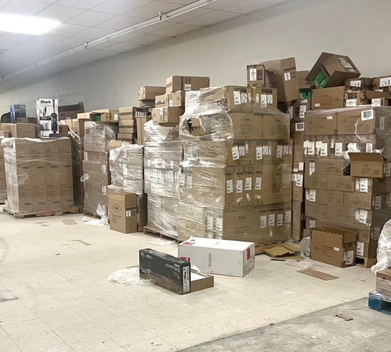 Over $1.5 million worth of stolen merchandise was found during a retail theft bust in Riverside County on Feb. 6, 2024. (Riverside County Sheriff’s Office)