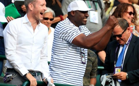 Corey Gauff, father of Cori Gauff celebrates his daughter's victory over Venus Williams - Credit: pa