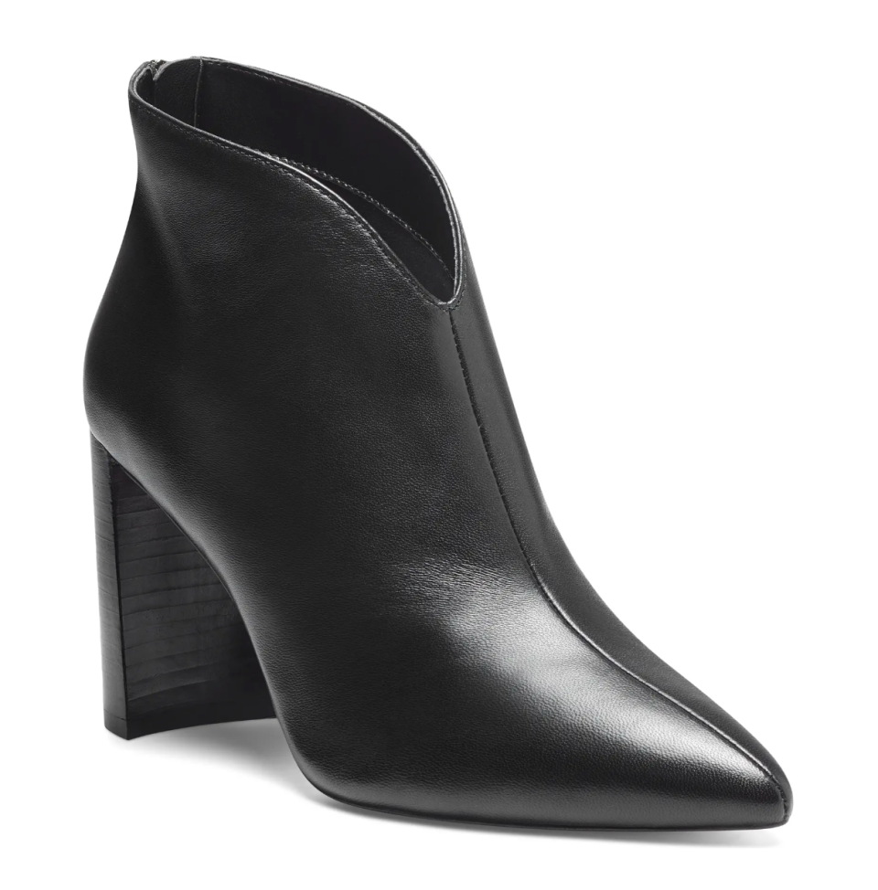 Sole Society Salima Pointed Toe Bootie in Black Leather (Photo via Nordstrom)