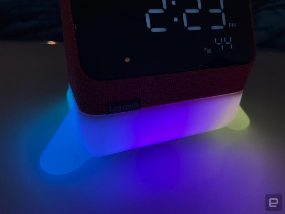 <p>A hands-on photo of the Lenovo Smart Clock Essential with Alexa, announced during CES 2022.</p>
