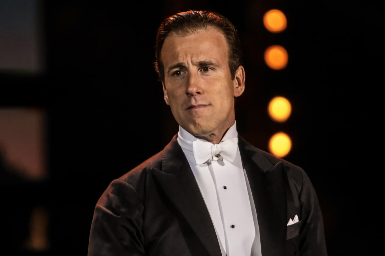 LONDON, UNITED KINGDOM - SEPTEMBER 07: Anton Du Beke performs on stage as part of BBC Proms In The Park at Hyde Park on September 7, 2013 in London, England. (Photo by Christie Goodwin/Redferns via Getty Images)