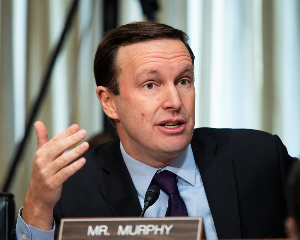 WASHINGTON, UNITED STATES - DECEMBER 03 2019: Senator Chris Murphy (D-CT) speaks at a Senate Foreign Relations Committee hearing in Washington.- PHOTOGRAPH BY Michael Brochstein / Echoes Wire/ Barcroft Media (Photo credit should read Michael Brochstein / Echoes Wire / Barcroft Media via Getty Images)