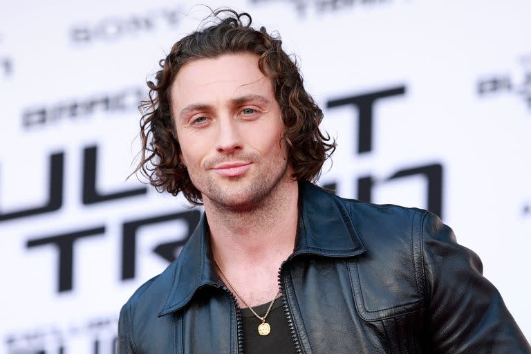 Aaron Taylor-Johnson en la premiere de Tren bala en Los Ángeles