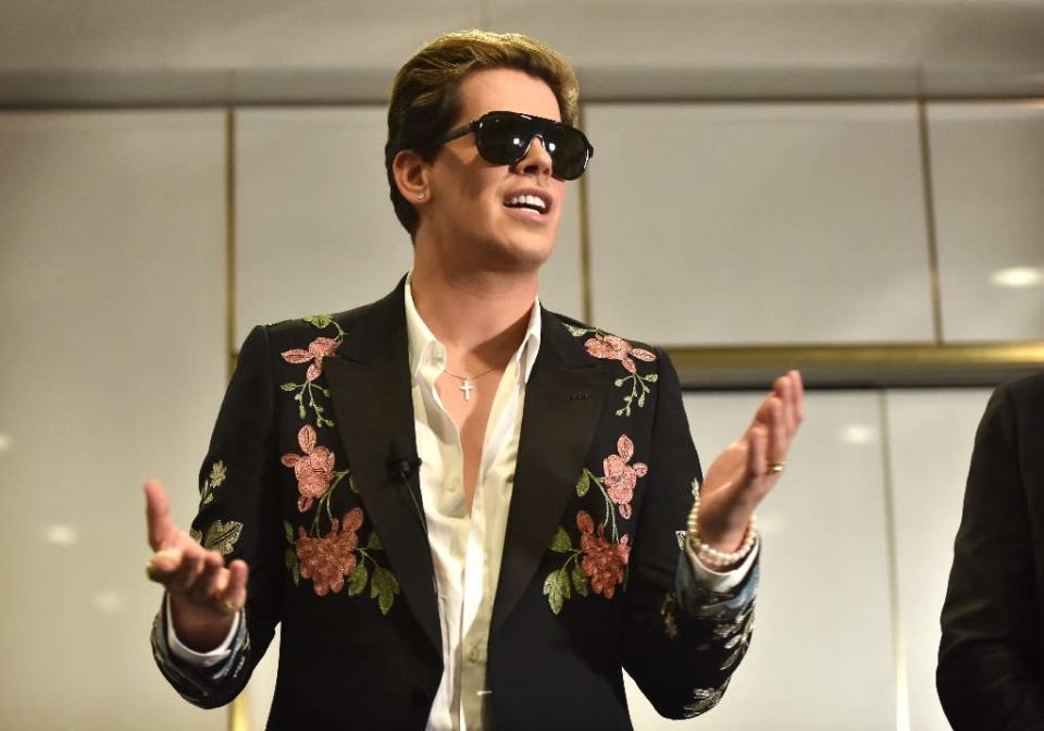 Alt-right activist and provocateur Milo Yiannopoulos, who claimed attacks like the New Zealand massacre happen because governments "mollycoddle ... barbaric, alien religious cultures," was among those banned by Facebook (AFP Photo/MARK GRAHAM)