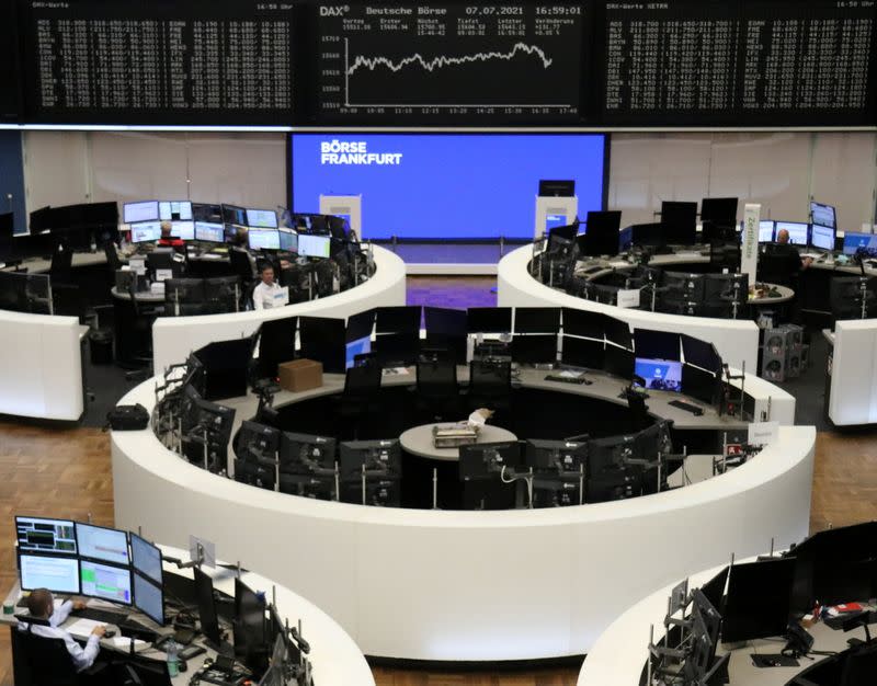 The German share price index DAX graph is pictured at the stock exchange in Frankfurt