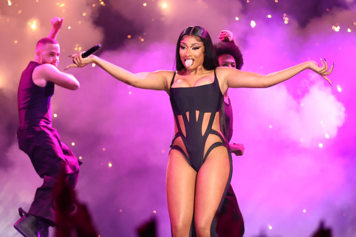 Megan Thee Stallion performed at the 2022 Billboard Music Awards. This year's show will see performances by Morgan Wallen, NewJeans and more. (Christopher Polk/NBC/NBCU Photo Bank via Getty Images)