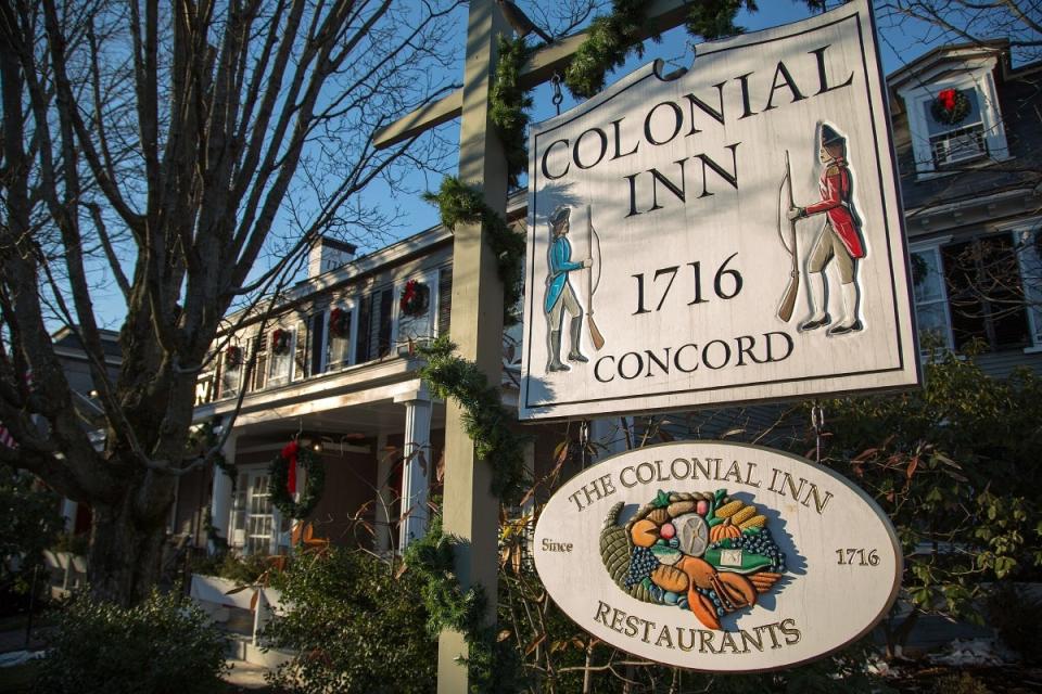 Concord's Colonial Inn -- sign in front of building