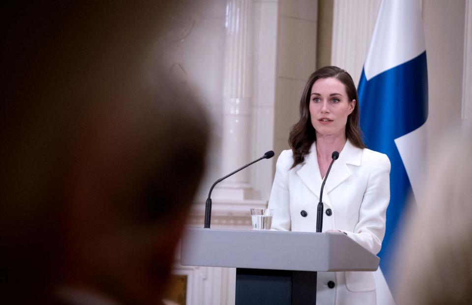 <span class="caption">On May 15, 2022, Finland’s Prime Minister Sanna Marin announces decision that Finland applied for NATO membership.</span> <span class="attribution"><a class="link " href="https://www.gettyimages.com/detail/news-photo/finlands-prime-minister-sanna-marin-gives-a-press-news-photo/1240681199?adppopup=true" rel="nofollow noopener" target="_blank" data-ylk="slk:Alessandro Rampazzo/AFP via Getty Images;elm:context_link;itc:0;sec:content-canvas">Alessandro Rampazzo/AFP via Getty Images</a></span>