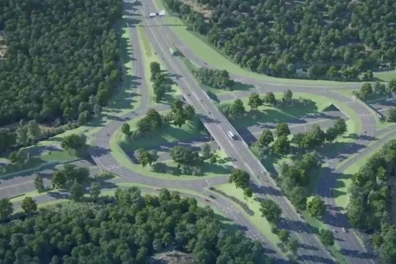 An artist's impression of what the new junction 10 of the M25 will look like