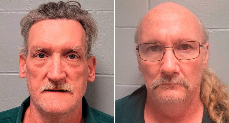 James Phelps (left) and Timothy Norton (right) are charged with kidnapping Ms Rainwater and inflicting injury. Source: Dallas County Sheriff's Office