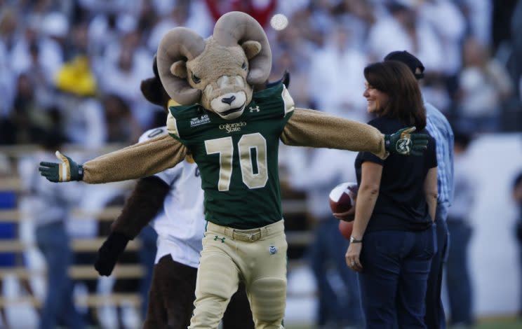 Cam the Ram is excited about Colorado State’s new stadium. (AP)