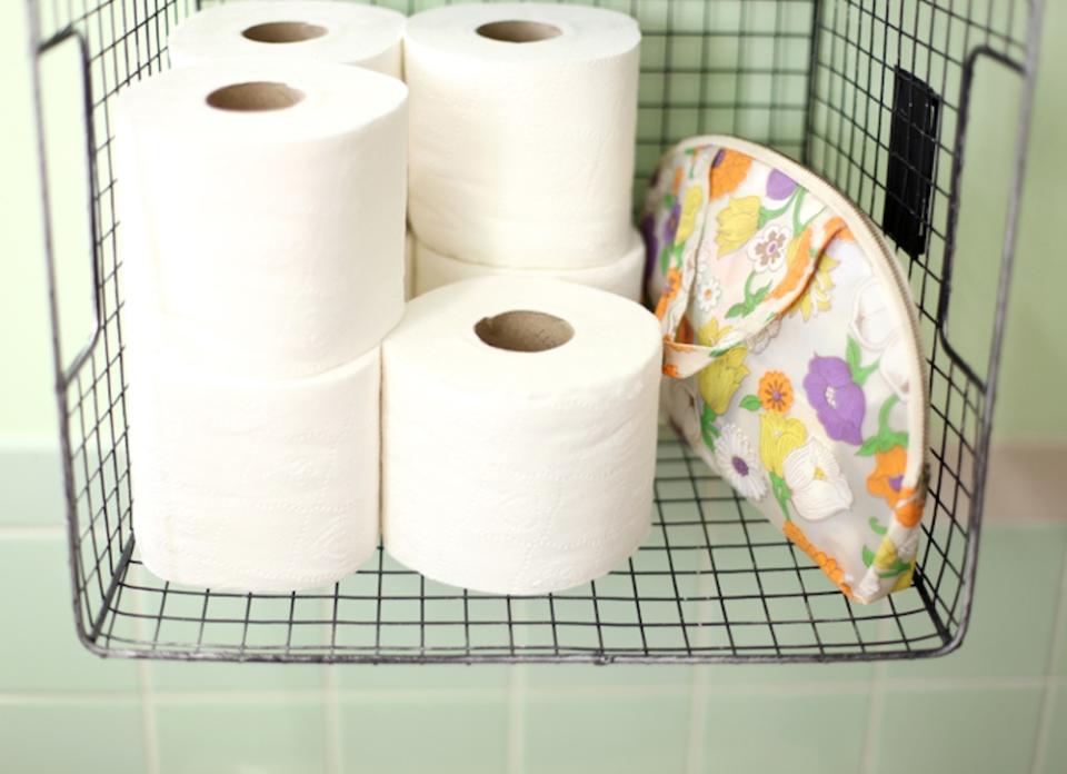 <body> <p>This above-the-toilet crate shelf elevates tiny bathroom storage to new heights. Roll up your sleeves and hoist unused wire or <a rel="nofollow noopener" href=" http://www.bobvila.com/slideshow/8-new-ways-to-use-old-wooden-crates-47760#.VrJUoWTysy4?bv=yahoo" target="_blank" data-ylk="slk:wooden crates;elm:context_link;itc:0;sec:content-canvas" class="link ">wooden crates</a> to the wall with wall anchors to keep toilet paper rolls, perfumes, and luxurious soaps high and dry!</p> <p><strong>Related: <a rel="nofollow noopener" href=" http://www.bobvila.com/slideshow/get-organized-25-clever-ideas-for-repurposed-storage-5752?bv=yahoo" target="_blank" data-ylk="slk:Get Organized—25 Ideas for Repurposed Storage;elm:context_link;itc:0;sec:content-canvas" class="link ">Get Organized—25 Ideas for Repurposed Storage</a> </strong> </p> </body>