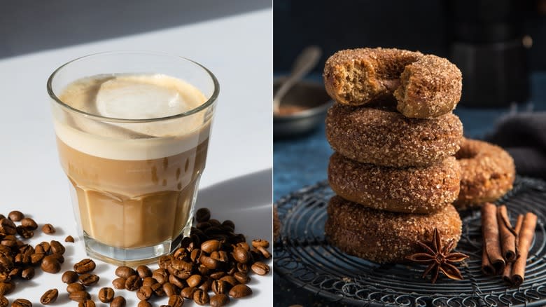 macchiato stacked cinnamon donuts