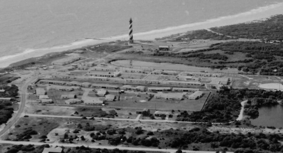 The U.S. Navy operated at the site until 1982. This is a photo from 1984. Photo from Cape Hatteras National Seashore