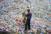 China has long been the world's dumping ground for waste, with Europe and North America exporting millions of tonnes of recyclable rubbish to the country every year