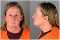 Kim Potter poses for a booking photograph at Hennepin County Jail